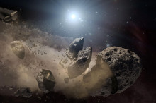 Rocks around the clock: asteroids pound tiny star