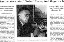 Jean-Paul Sartre Rejects the Nobel Prize in Literature in 1964: “It Was Monstrous!