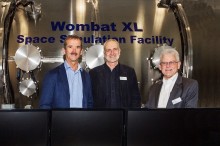 Singing astronaut inspects space engineering projects
